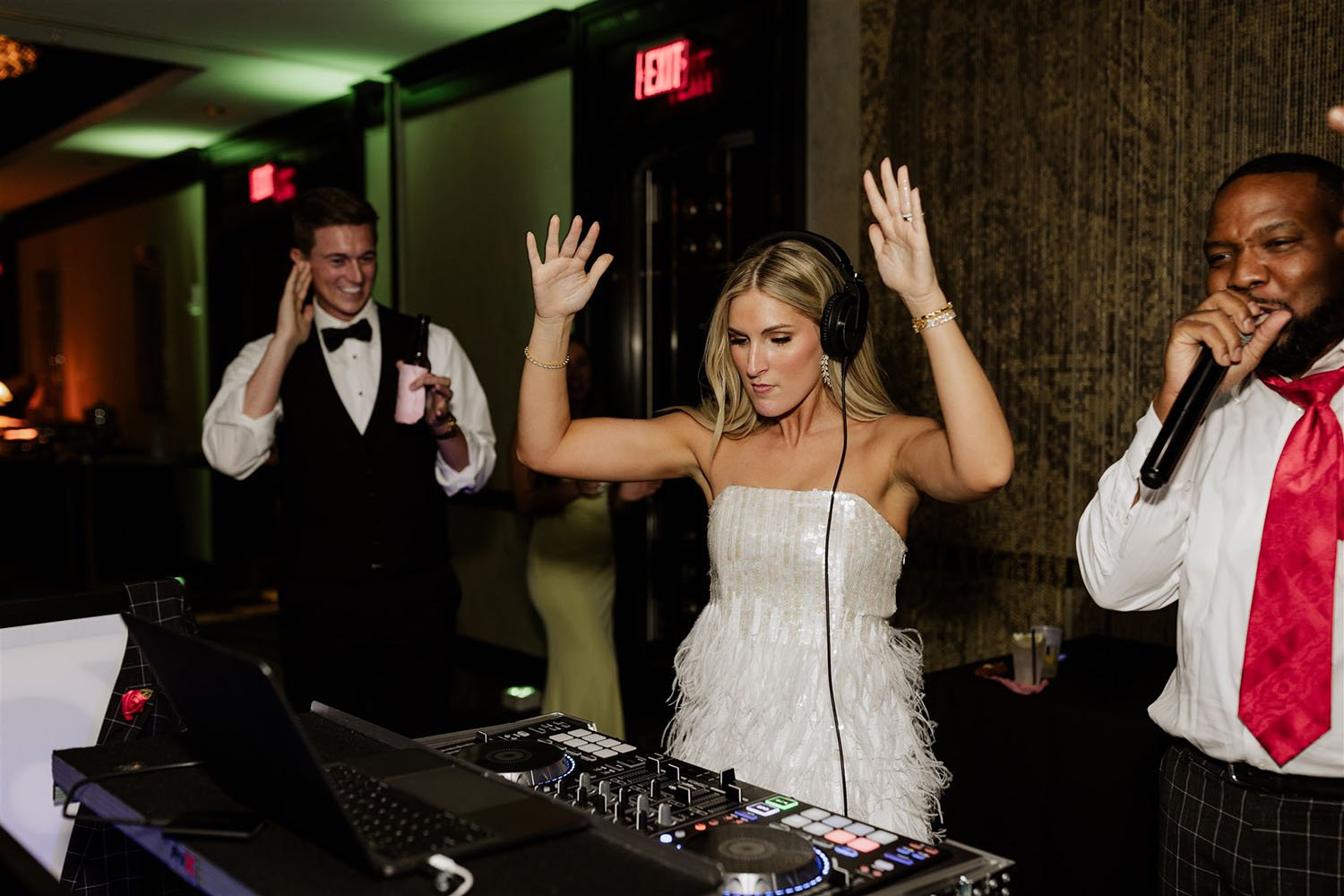 Bride and groom with their SSE wedding DJ